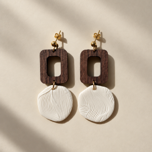 Pendientes Savia · Crema