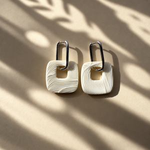 Pendientes Aire · Crema