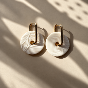 Pendientes Eco · Crema